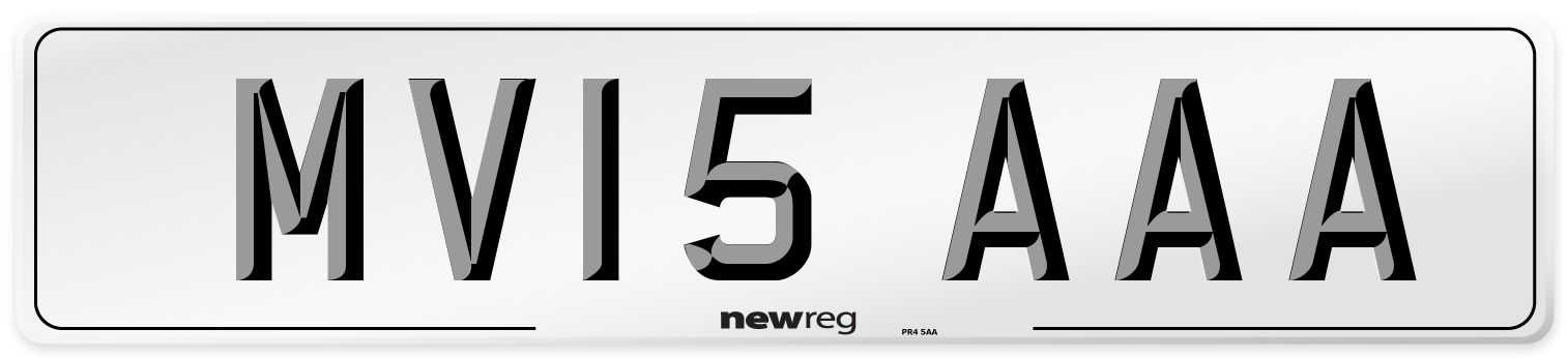 MV15 AAA Number Plate from New Reg